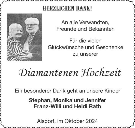 Glückwunschanzeige von Danke  von Zeitung am Sonntag