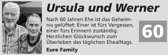 Glückwunschanzeige von Ursula und Werner  von Aachener Zeitung