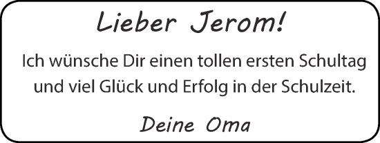 Glückwunschanzeige von Jerom  von Zeitung am Sonntag