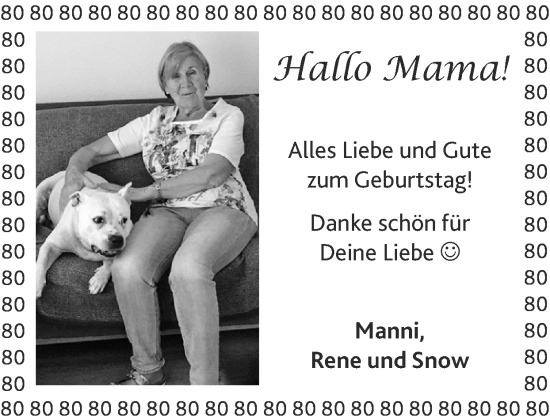 Glückwunschanzeige von Mama  von Zeitung am Sonntag